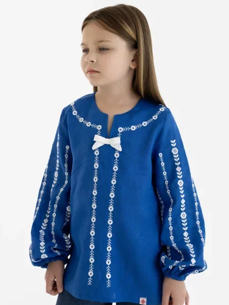 Детская рубашка Folk Moda синяя