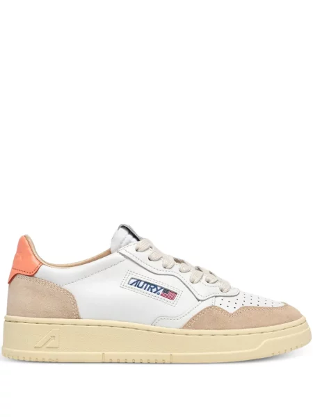 Sneakerși Autry cu șireturi din piele alb