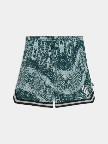 Шорти спортивні PUMA Hoops x Hp Aop Short комбінований верх зелений