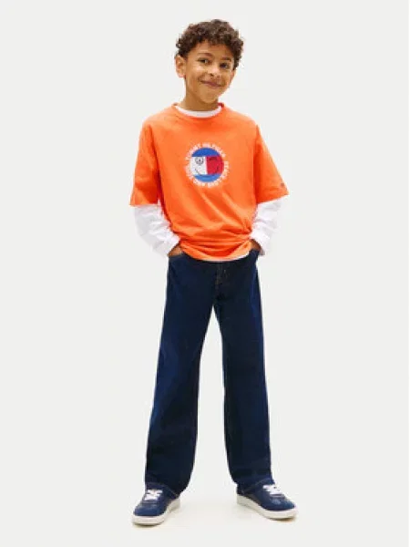 Tommy Hilfiger Póló Smiley Flag narancssárga