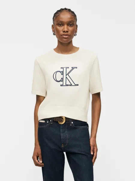 Sveter Calvin Klein Jeans béžová