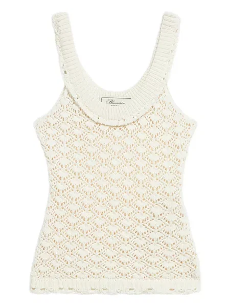 Top Blumarine tricotate alb