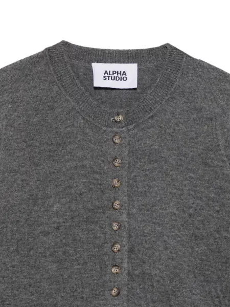 Cardigan Alpha Studio tricotate gri