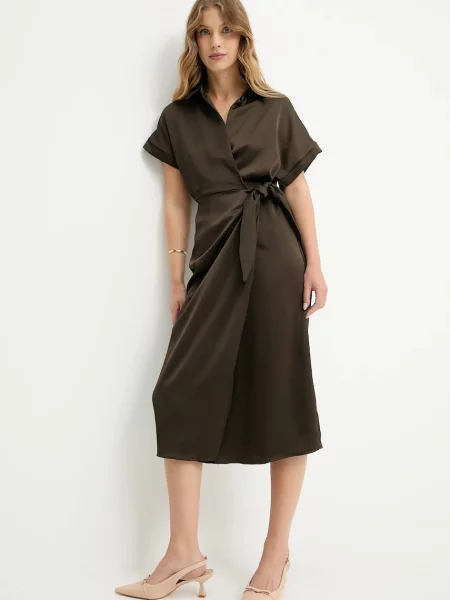 Платье миди Answear.lab коричневое