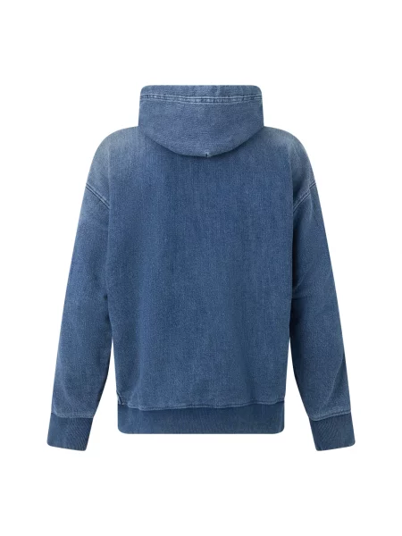 Bluza z kapturem Diesel z kapturem do biegania niebieska