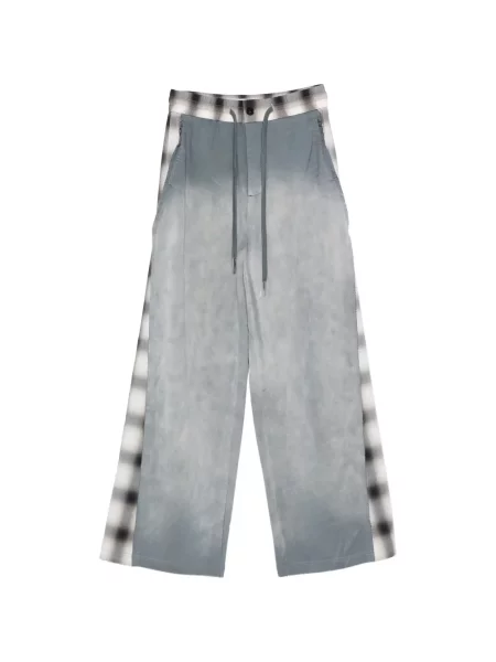 Șnur de strângere pantaloni Feng Chen Wang în carouri alergare gri