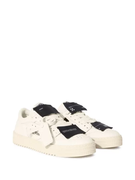 Sneakerși Off-white din piele alb
