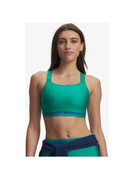 Biustonosz Under Armour HeatGear High zielono-niebieski XS niebieski