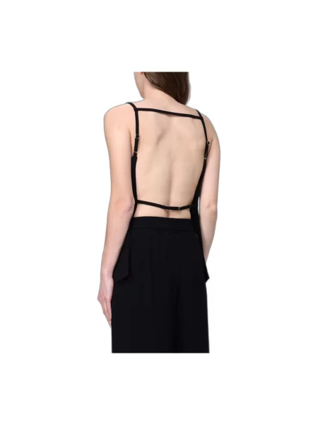 Top Armani Exchange z odkrytymi plecami czarny