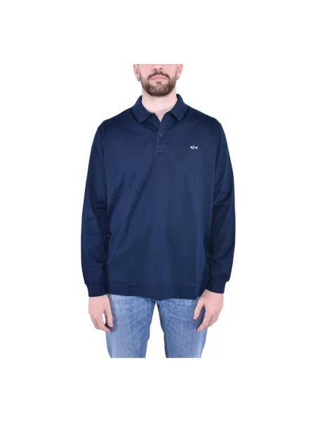 Koszulka polo Paul & Shark z długim rękawem niebieska