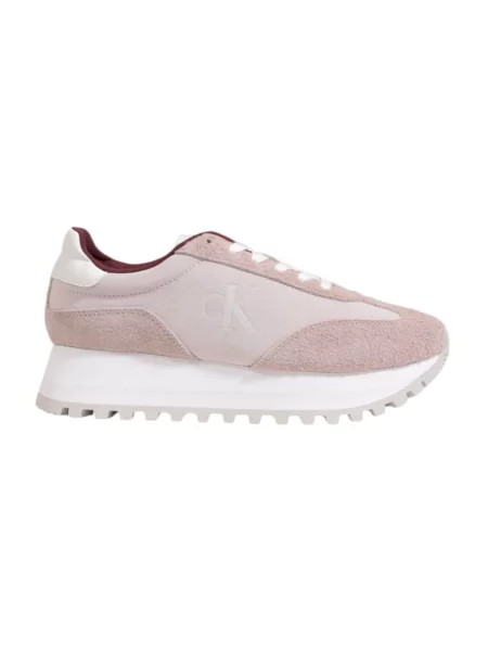 Sneakersy Calvin Klein Jeans sznurowane zamszowe białe