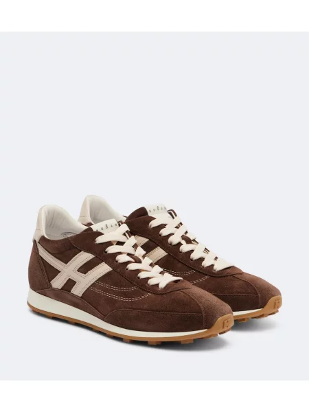 Sneakerși Hogan din piele de căprioară maro
