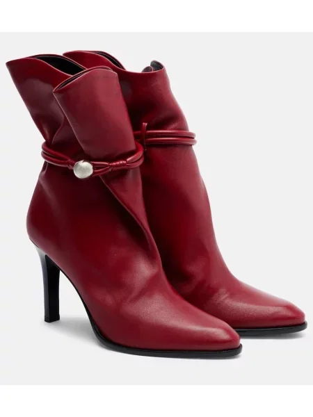 Usnjene čevlji do gležnjev Isabel Marant rdeča