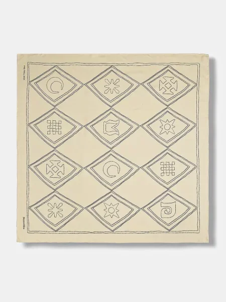 Nanushka chusta jedwabna wzorzysta beżowy