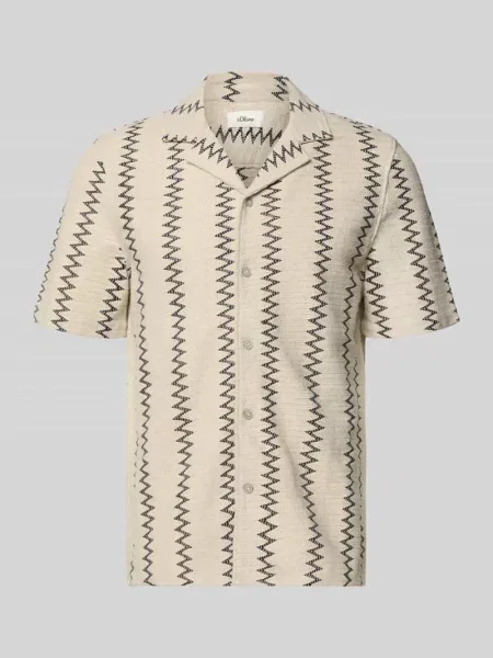 Koszula casual z mieszanki bawełny krój regular fit S.oliver Red Label beżowa