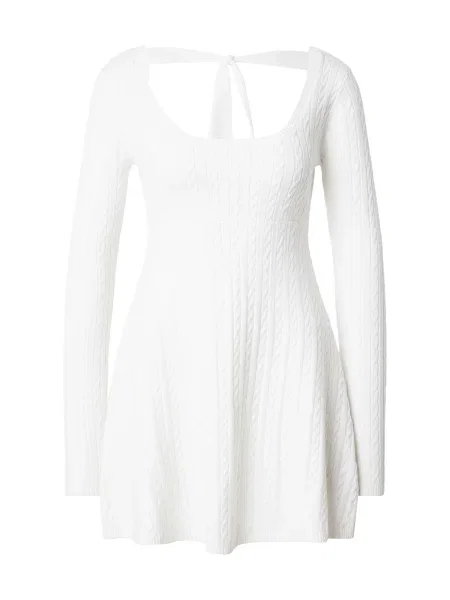 HOLLISTER Pletena haljina bijela