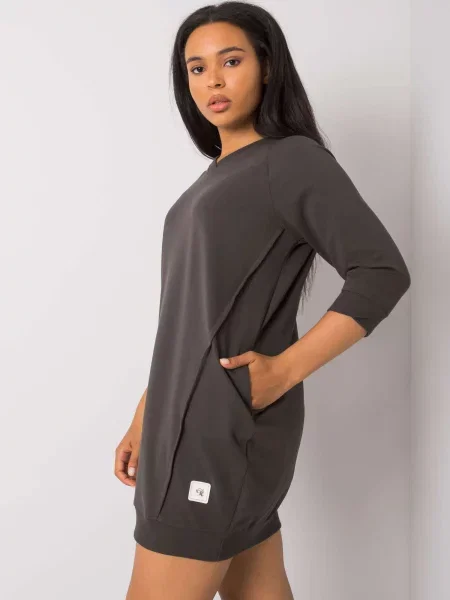 Oblekové šaty Fashionhunters khaki