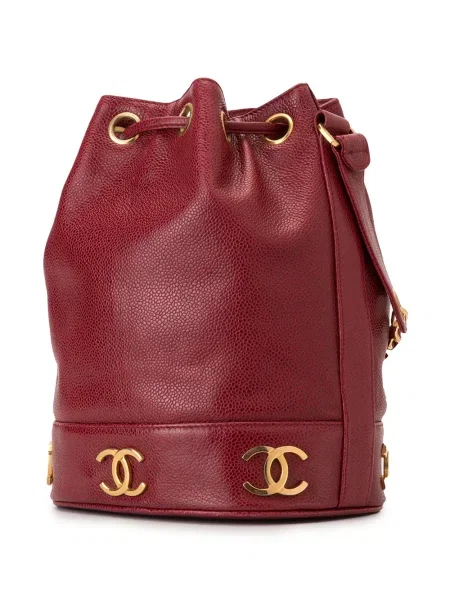 Bucket kabelka Chanel Pre-owned s autogramem červená