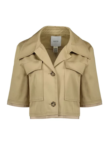 Koszula Patou z krótkim rękawem o krotszym kroju beżowa