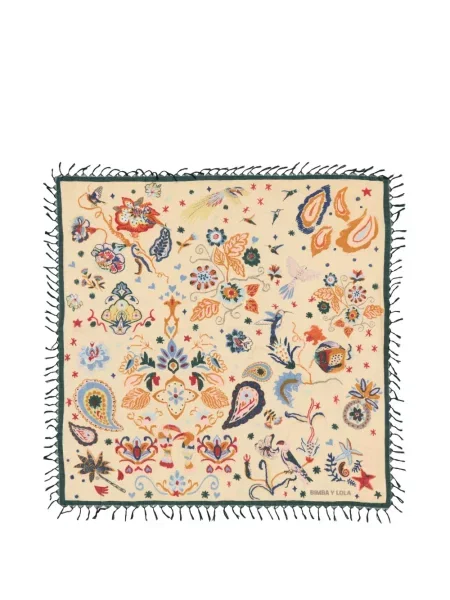 Fular Bimba Y Lola cu franjuri cu model floral