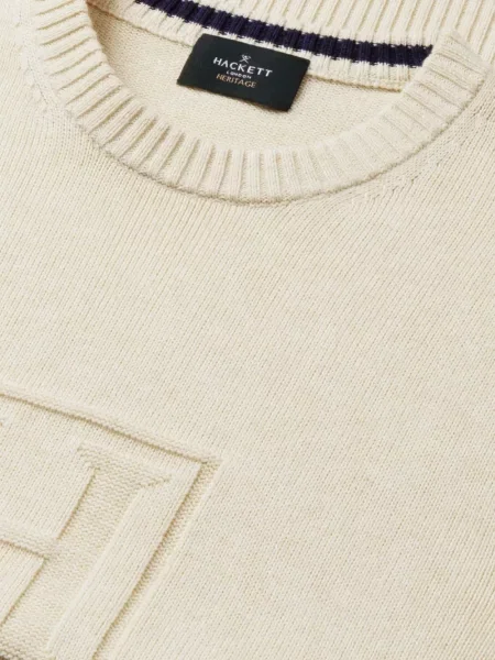 Pulover Hackett London cu decolteu rotund cu autograf