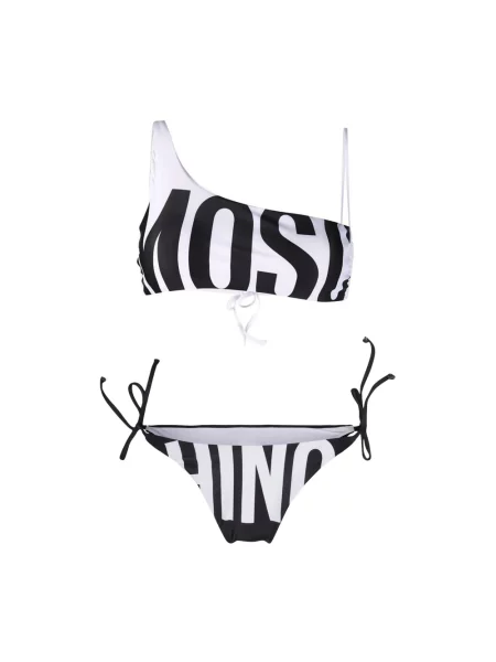 Bikini Moschino z nadrukiem asymetryczny biały