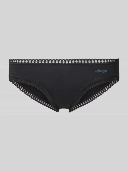 Figi z koronką szydełkową w zestawie 3 szt. model ‘GO Crush’ Sloggi czarne