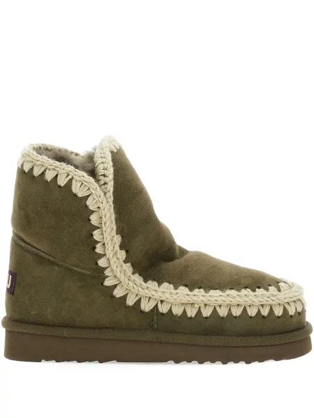 Botine Mou din piele de căprioară verde