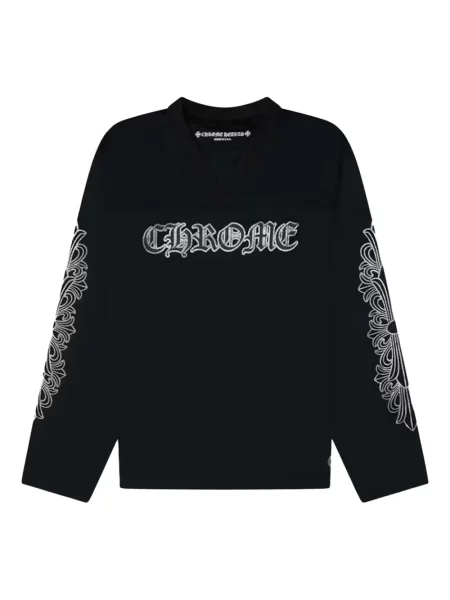 Дълго риза Chrome Hearts от джърси със сърца черно