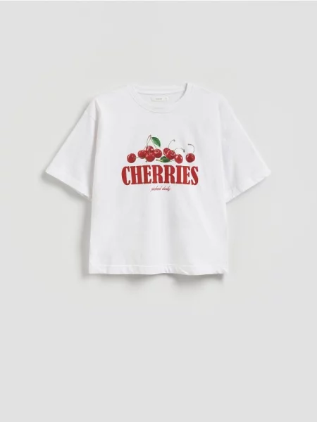 Reserved Tricou oversized cu conținut ridicat de alb