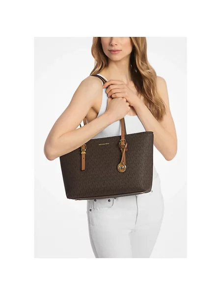 Torebka Michael Kors skórzana z nadrukiem brązowa