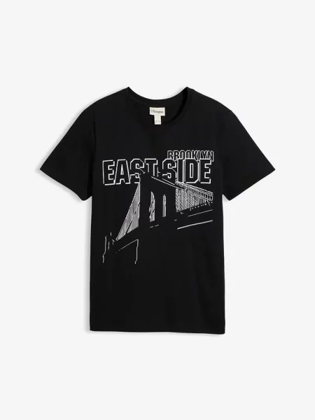 T-shirt z czystej bawełny organicznej slim fit czarna