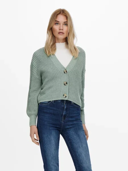 ONLY Geacă tricotată ONLCarol mentă verde