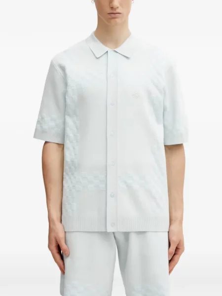Scurt cămașă Filling Pieces în carouri tricotate albastru