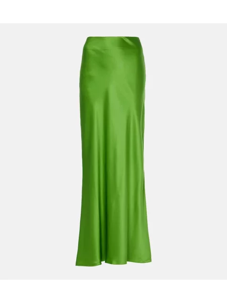 Fusta maxi The Sei din satin verde