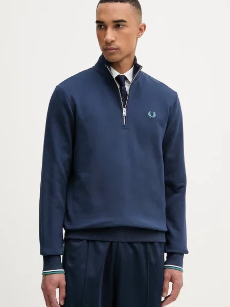 Fred Perry dukserica za muškarce od pamuka plava