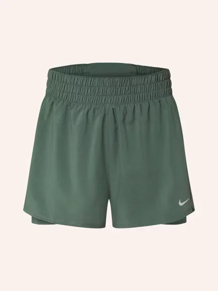 Nike Tréninkové Šortky 2 V 1 Dri-Fit One tmavě zelená