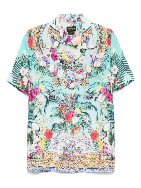 Květinová košile Camilla s potiskem modrá