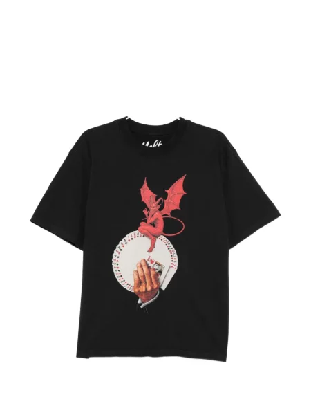 Tricou Melt cu imagine cu decolteu rotund negru