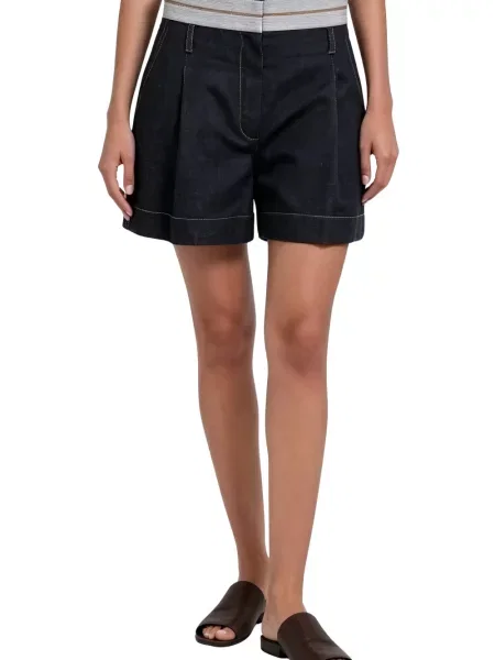 Pantaloni scurți din denim Brunello Cucinelli albastru
