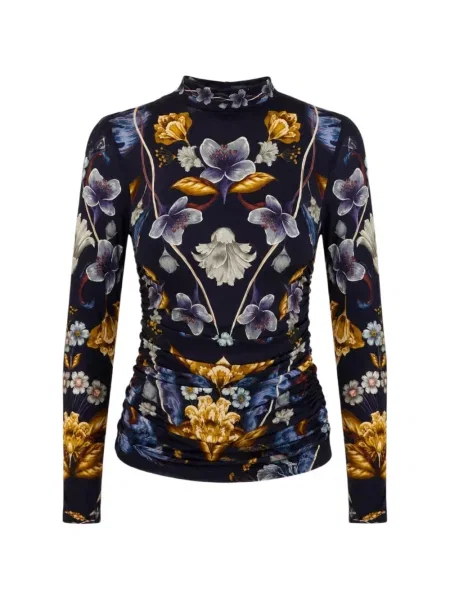 Top Farm Rio cu model floral cu imagine albastru