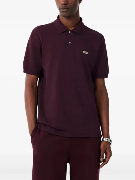Tricou polo Lacoste cu autograf violet