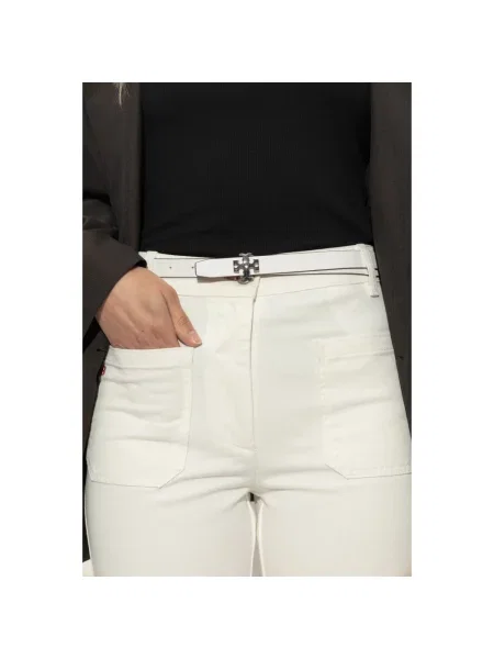Pasek Tory Burch dwustronny biały