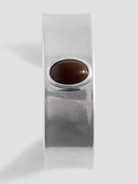 Sztywna bransoleta z owalnym detalem srebrny Teen uniwersalny MANGO TEEN
