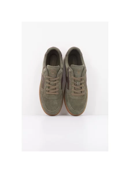 Pantofi Tommy Hilfiger din piele de căprioară verde