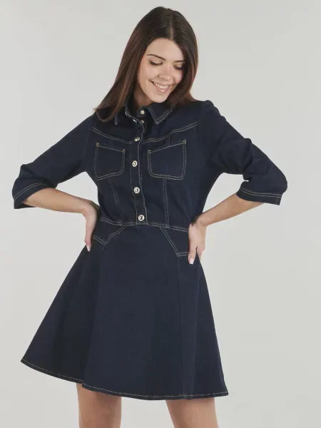 Rochie din denim Morgan albastru