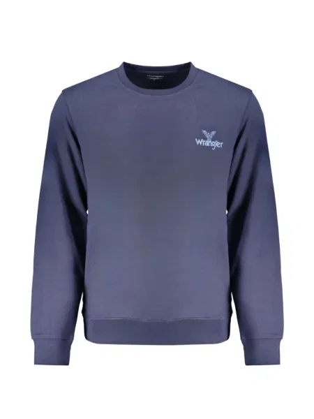 Pulover Wrangler cu broderie cu decolteu rotund albastru