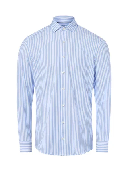 Finshley & Harding koszula biznesowa Mężczyźni Super Slim Fit niebieski|biały w paski 36 biała