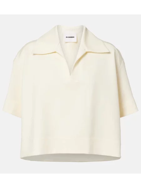 Polo Jil Sander tricotate alb