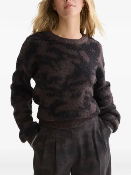 Pulover Scotch & Soda cu imprimeu abstract maro